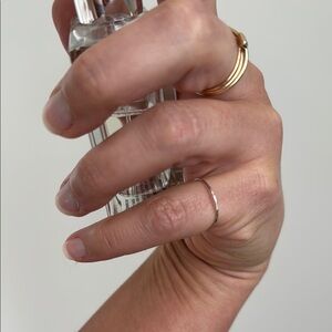 Hammered Silver Thin Stacking Ring